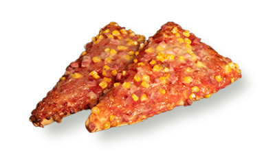 Ham and corn pizza
